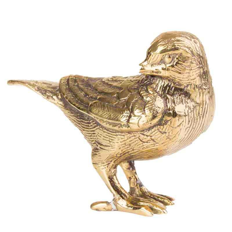 ESCULTURA BIRDS DOURADO EM PÉ